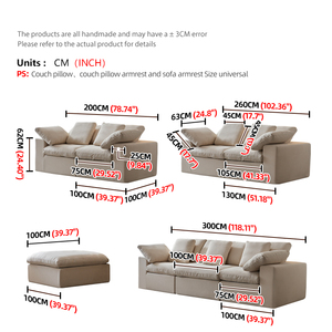 Set de Sofá Nube Moderno y Sencillo 2026 para Sala de Estar y Hotel, Desmontable, Lavable, de Tela Tipo Plumón, Mueble de Nuevo Estilo para Dormitorio - Product Image 6