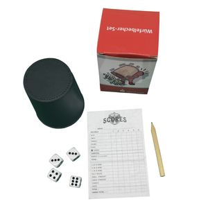 Juego de caja de dados de cuero con forro de franela, dados y libro de puntuación, juego de dados de cuero personalizado - Product Image 3