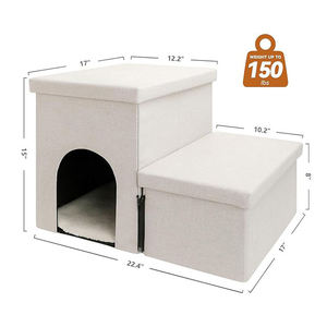 57*43*38cm Duurzame Moderne Stoffen Binnenhuis Multifunctionele Opvouwbare Verstelbare Honden Katten Kleine Dieren Opberg Huisdieren Trap Ladder - Product Image 3