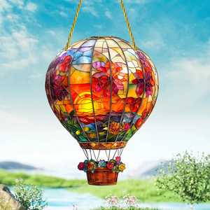Modern <strong>Red</strong> Light Burst Hot Air Balloon Solar Trapper Home Decorative <strong>Object</strong> Natural Raw Crafts Window Sun Catcher for Garden - Product Image 3
