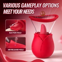 Vibrateur Rose 2-en-1 Sans Fil Tactile Étanche IPX7 avec Contrôle Vidéo et Sonore, Lèche-Clitoris et Succion, Tasse Amovible et Langue Rotative à 360°