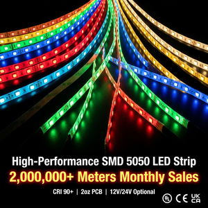 ไฟ LED แถบยาวความสว่างสูง 60LEDs/เมตร 12V 24V SMD 5050 กันน้ำ ยืดหยุ่นได้ แสงสีขาว/ขาวนวล/แดง/เขียว/น้ำเงิน/เหลือง สำหรับป้ายโฆษณา - Product Image 1