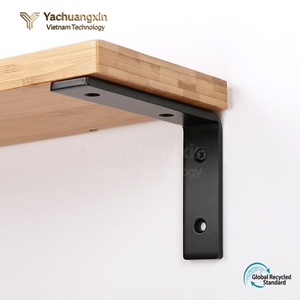 Herramientas de ferretería: Soporte de pared de hierro negro mate para instalación en el hogar, conector de hardware - Product Image 5
