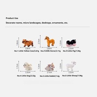 Miniature en résine d'animaux de ferme (agneau, poney, yack, lapin) pour terrarium de mousse, table de sable rurale et décoration de micro-paysage