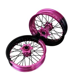 Cerchi Supermoto <span class=keywords><strong>17</strong></span> Pollici per Moto Elettrica EXC/SXF/XCW, Gradiente Rosa e Nero - Product Image 4