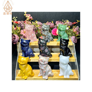 Recién llegado, nueva forma, materiales <span class=keywords><strong>de</strong></span> mezcla <span class=keywords><strong>de</strong></span> cristal Natural <span class=keywords><strong>de</strong></span> alta calidad, Gato sentado para regalo - Product Image 1