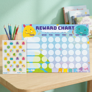 Tableau de récompenses mural moderne pour garçons - Vue hebdomadaire rentrée scolaire format A4 - Product Image 3