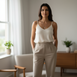 Collar de Acero Inoxidable con Letra N, Cadena de 6mm, Colgante de Moda - Product Image 3