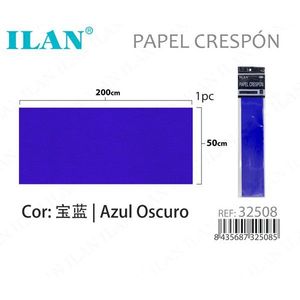 Carta Crespa Iln 50x200 Cm Blu Reale Blu Scuro Per Lavori Artigianali - Product Image 1