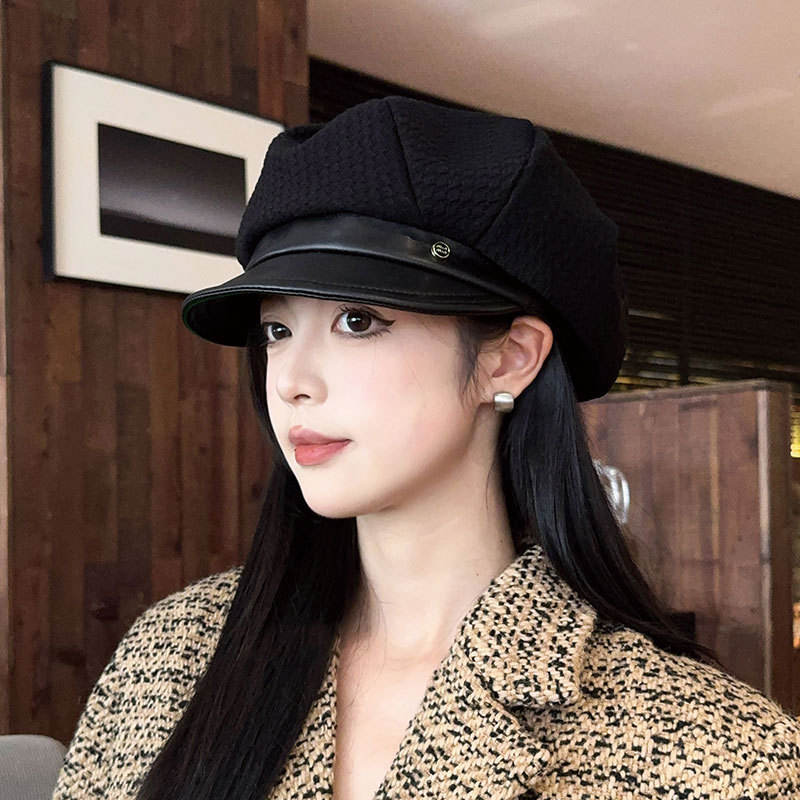Beret Hat Black Newspaper Boy Hat Women Beret Newsboy Hat