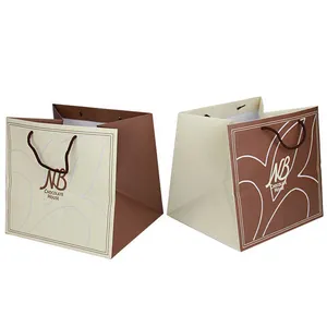 Sang Trọng Hot Bán Sô Cô La Bao Bì Túi Bán Buôn Dày Túi Giấy Với Nhãn Hiệu Riêng Món Quà Thủ Công Bao Bì Mua Sắm Túi Quà Tặng - Product Image 1