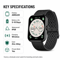 Reloj Inteligente Personalizado UB6Pro de Fábrica OEM con Pantalla AMOLED Cuadrada, Llamadas, Monitor de Ritmo Cardíaco y Rastreador de Actividad Física para Mujeres u Hombres
