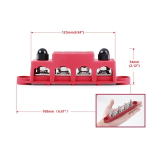 บัสบาร์แบตเตอรี่ CNSPEED M8M10 แบบ 4 ขา สีแดง บล็อกจ่ายไฟฟ้ากระแสสูง ขั้วต่อแบบสตั๊ด - Product Image 1