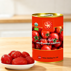 Tomates Enteros Pelados Orgánicos, Tomates Rojos Enlatados Frescos Sin Aditivos para un Alimentación Saludable - Product Image 1