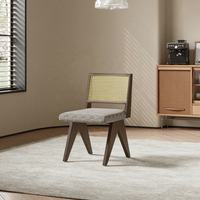 Chaise de salle à manger moderne, chaise d'appoint haut de gamme en tissu rembourré, chaises minimalistes sans accoudoirs, mobilier de restaurant et d'hôtel