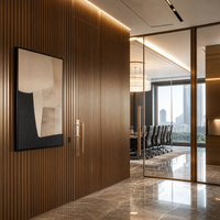 Panneau mural rainuré en WPC métallique Ynori Bronze 160x22mm insonorisant et ignifuge pour bureau de direction et hall d'entrée