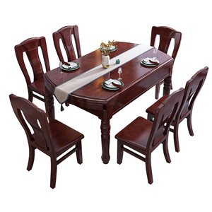 Dazhang Jiaju Solid Wood Dining <b>Table</b> <b>And</b> <b>Chair</b> Set 6 Piece Extendable Space Saving For Home Dining Room - Product Image 5