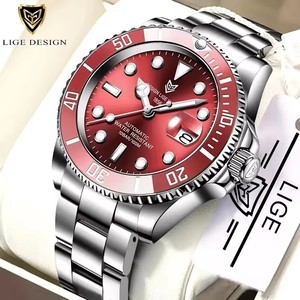 <span class=keywords><strong>LIGE</strong></span> 6801 relojes mecánicos automáticos regalo de moda hombres de acero inoxidable impermeable deporte de negocios para Hombre <span class=keywords><strong>Reloj</strong></span> de pulsera - Product Image 1