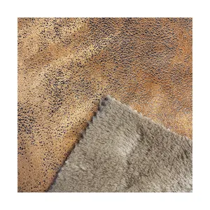 Großhandel Stoffe Lieferanten Polyester Bronzed Wildleder Bonded Kunst pelz Stoff Winter Stoff für Jacke