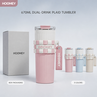 HOOMEY Gobelet isotherme sous vide en acier inoxydable 316 de grande capacité 670 ml avec couvercle à paille et ouverture directe, anti-fuite, pour café glacé