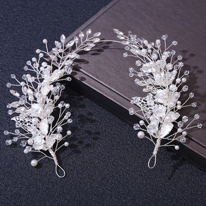 Vente en gros de couronnes en cristal faites à la main pour reines Nouveau design en forme de feuille Vignes et diadème de mariée Couronne de luxe exquise pour mariage - Product Image 5