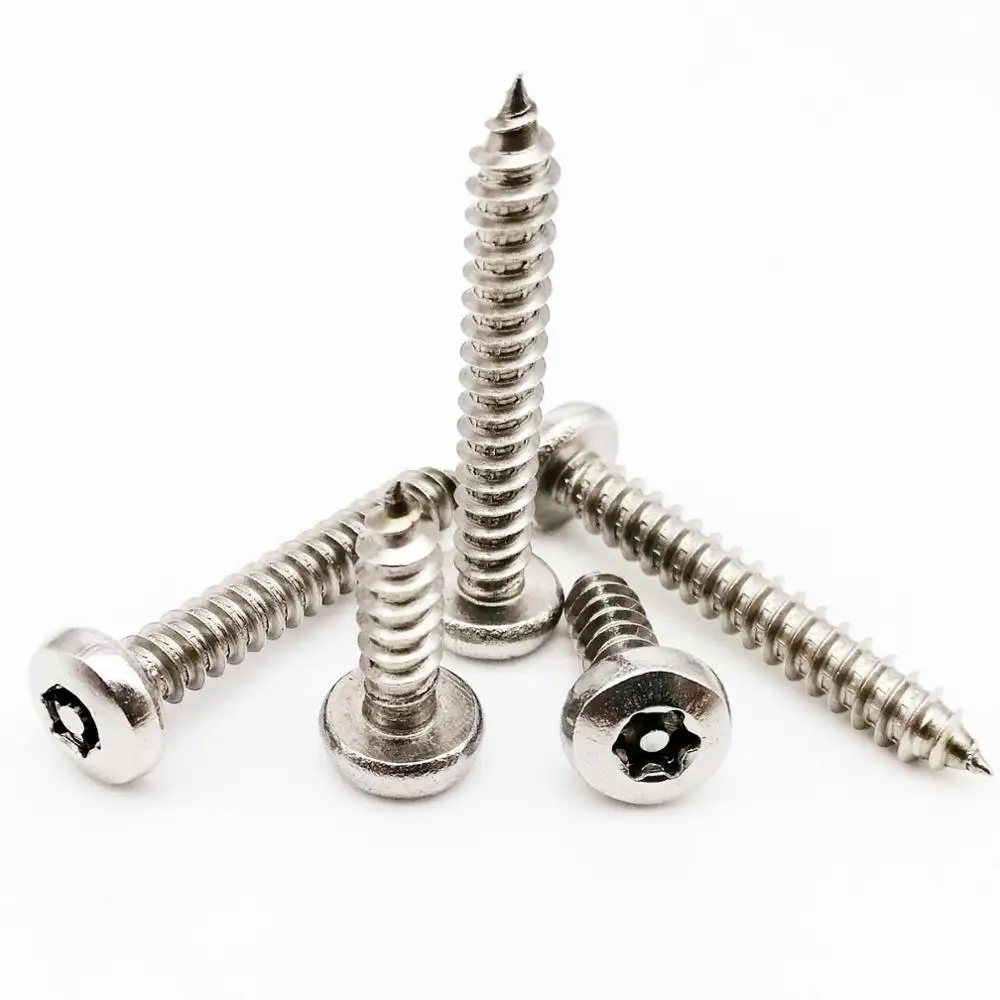 304 Stainless Steel Six Lobe Torx Pan Round Head with Pin Security Self-tapping Wood Screw Wholesale OEM Screw