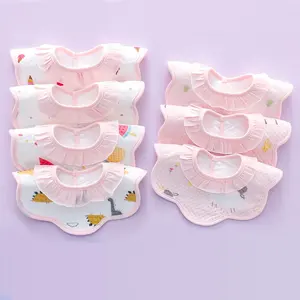 Babadores de bebê recém-nascidos com estampa de algodão personalizada, toalha de saliva para bebês recém-nascidos, babadores à prova d'água unissex de quatro estações, novo estilo
