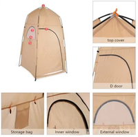 Tente de Douche Pliable en Aluminium pour l'Extérieur, Plage, Camping, Toilettes, Vestiaire, Simple Couche, Légère et Imperméable