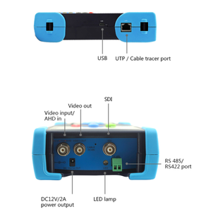 3,5 inch <span class=keywords><strong>HD</strong></span> 5-in-1 CCTV-<span class=keywords><strong>tester</strong></span> met CVBS, AHD, TVI, CVI, <span class=keywords><strong>SDI</strong></span>-ondersteuning, PTZ-besturing, UTP-kabeltest en 12V-voeding - Product Image 5