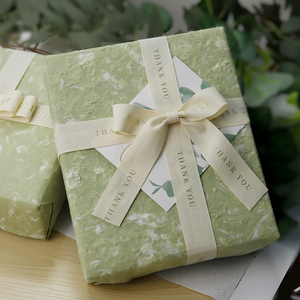 <strong>Customized</strong> 100% Cotton <strong>Ribbon</strong> Double Face Gold Foiled Logo Custom Printed Natural Cotton Brand <strong>Ribbon</strong> for Gift Wrapping - Product Image 6