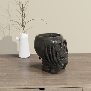 Verres à shot en céramique personnalisés, motif mexicain Jour des Morts, squelette noir couvrant le visage, pour Halloween, style Talavera - Product Image 6