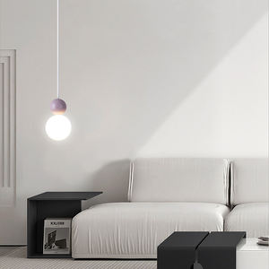 현대 중간 흰색 따뜻한 흰색 디 밍이 가능한 펜던트 조명 홈 사무실 거실 장식 철 + 아크릴 공 교수형 - Product Image 1