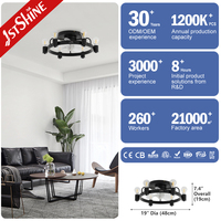 Ventilateur de plafond 1stshine 19 pouces encastré, économe en énergie, innovant, durable, pour la décoration intérieure, excellent vendeur, fiable, avec lumière