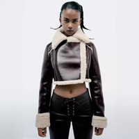 Nouvelle Collection Automne-Hiver 2026 – Veste Courte Réversible Doublée Polaire à Col Revers pour Femme