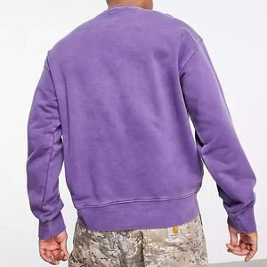 Custom French Terry Streetwear Sudaderas 100% Algodón Sudadera de gran tamaño Fleece Vintage Washed Crew Neck Sudadera - Product Image 4