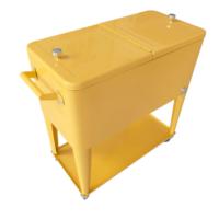 Chariot isotherme pliable de grande capacité 73L, glacière métallique avec roues pour la pêche, garde le froid