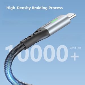 <span class=keywords><strong>Nuevo</strong></span> Cable de Datos USB-A Trenzado con Luz Indicadora, 3A, Carga Rápida Tipo-C 60w para Teléfono 17 Pro Max Samsung - Product Image 6