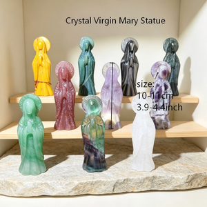 Productos de Sanación Espiritual al por Mayor, Artesanías de Cristal Natural, Estatua de Cristal de Guan Yin para Adorno Energético de Feng Shui - Product Image 5