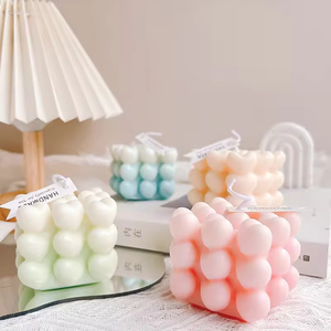 Bougie parfumée en forme de cube magique à dégradé de couleurs, style nordique créatif, cadeau d'anniversaire, cadeau de mariage - Product Image 1