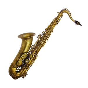 Saxofón Tenor Profesional de Latón Tallado a Mano, Tono Sib, Acabado Lacado en Oro, Superficie de Cobre Puro, Instrumento de Viento Fácil de Usar - Product Image 1