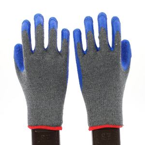 Gants de travail en coton gris tricoté 10 jauges CITICITY avec paume enduite de latex noir froissé et grip plat en latex pour la construction - Product Image 2