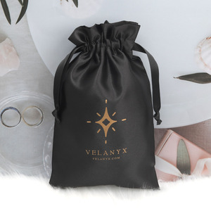 Bolsa de Satén de Seda con Cordón y Logotipo Personalizado, Económica, para Gorras, Ropa, Zapatos, Protección contra el Polvo, Viajes, Fiestas - Product Image 3