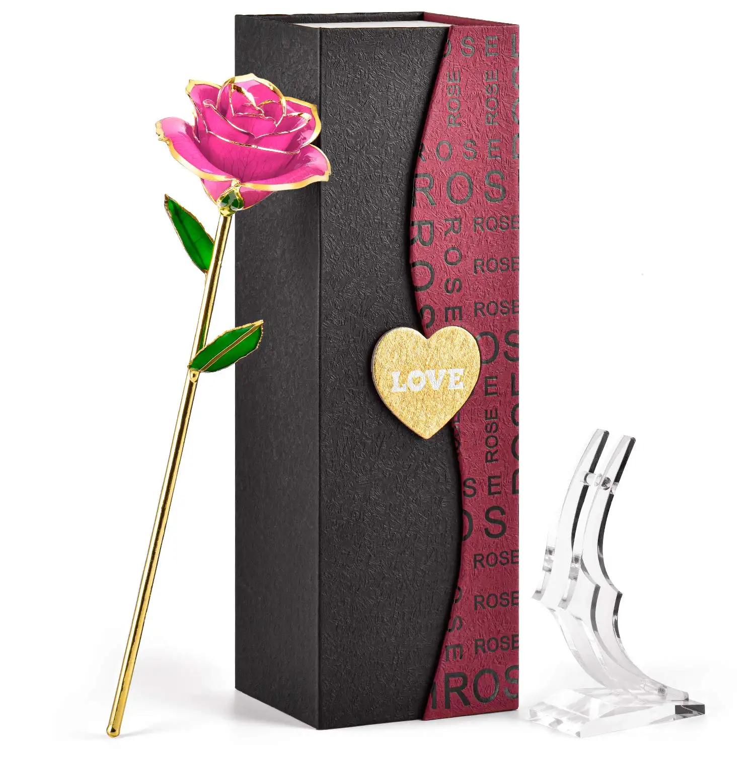 Ev dekor romantik hediyeler Amazon 2020 yeni fikirler 24K gerçek altın daldırma gül sonsuza kadar gül çiçek