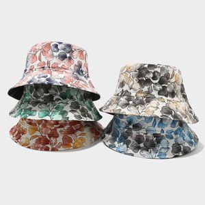 Wholesale Reversible Flower Printing Bucket <b>Hat</b> Outdoor Fashion Trendy Girls Sun <b>Hat</b> - Product Image 6