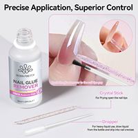 BORN PRETTY Dissolvant pour faux ongles 50ml Grande Capacité Hypoallergénique avec Vitamine E Sans Acétone Sans Résidus