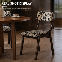 Chaise de salle à manger rembourrée à motifs floraux avec structure en bois courbé - Assise ergonomique et confortable pour la maison, le restaurant, l'hôtel