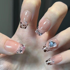 Nuevas <span class=keywords><strong>Uñas</strong></span> Acrílicas de Alta Gama en Forma de Almendra Corta, 24 Piezas/Juego, <span class=keywords><strong>Uñas</strong></span> Postizas a Presión - Product Image 5