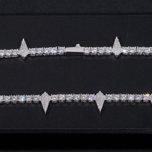 Elmas <span class=keywords><strong>Tester</strong></span> buzlu Out geçmek 925 ayar gümüş Hip Hop Vvs Moissanite Hip Hop tenis bilekliği zincir - Product Image 4