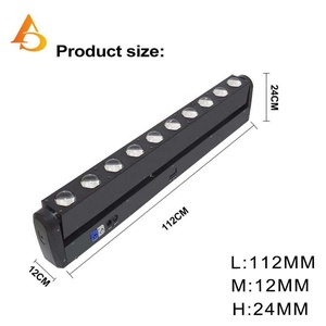 AICPOSE Barra de Luz LED RGBW 4 en 1 de 10x40w para Decoración de Paredes en Bodas, Fiestas, Eventos de DJ - Product Image 6
