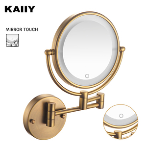 KAIIY Salle De Bains Moderne Style Extensible Double Bras S'étendent 2 Visage Loupe Forme Ronde Led Miroir De Salle De Bain - Product Image 3